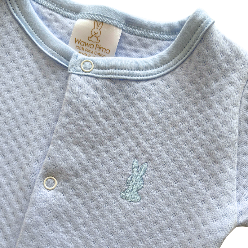 PIJAMA JACQUARD BEBÉ C/BROCHES «BUNNY SKYBLUE» - Imagen 3