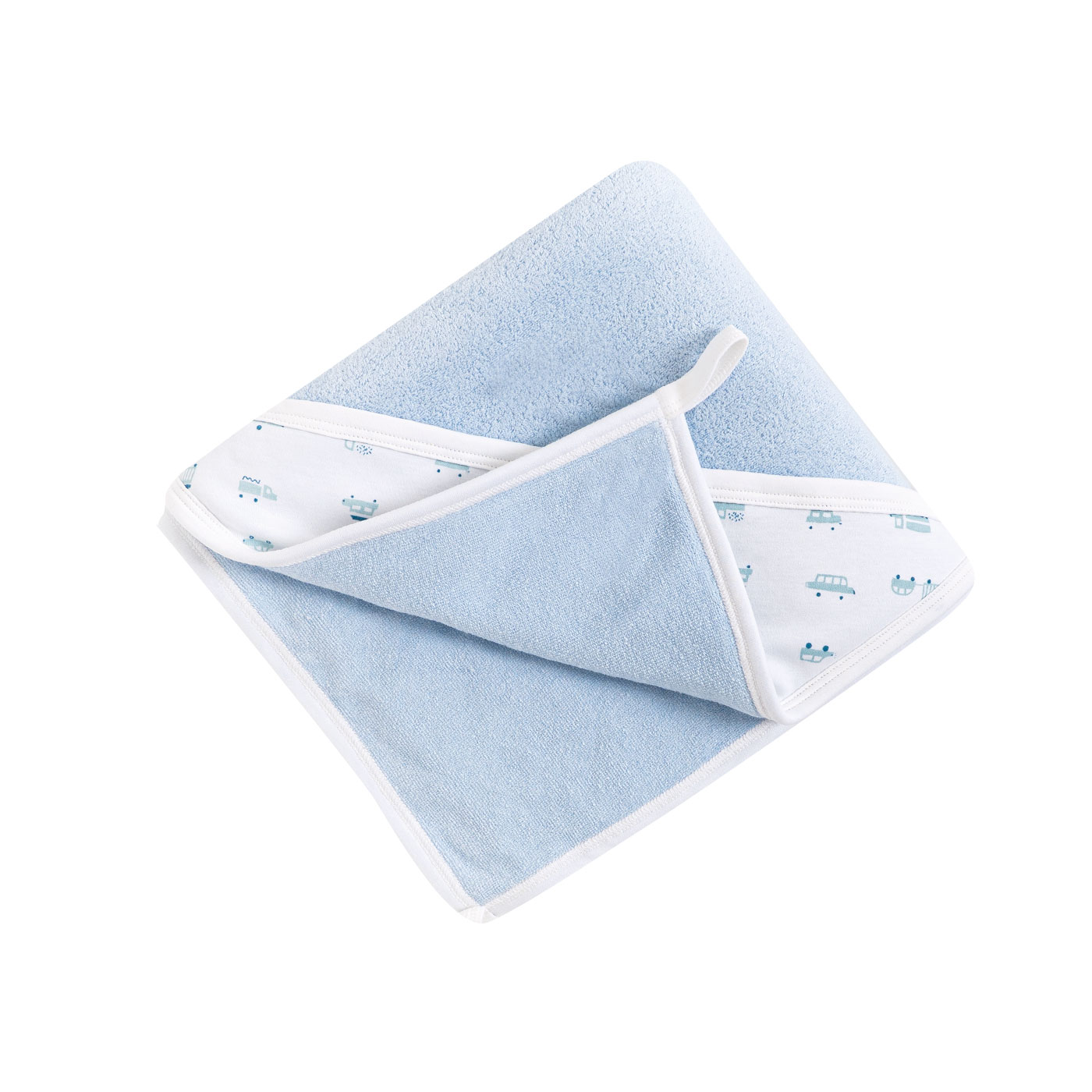 TOALLA BEBÉ «SOBRE RUEDAS SKYBLUE» - Imagen 2