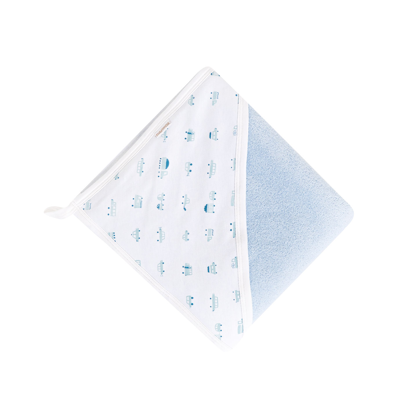 TOALLA BEBÉ «SOBRE RUEDAS SKYBLUE»